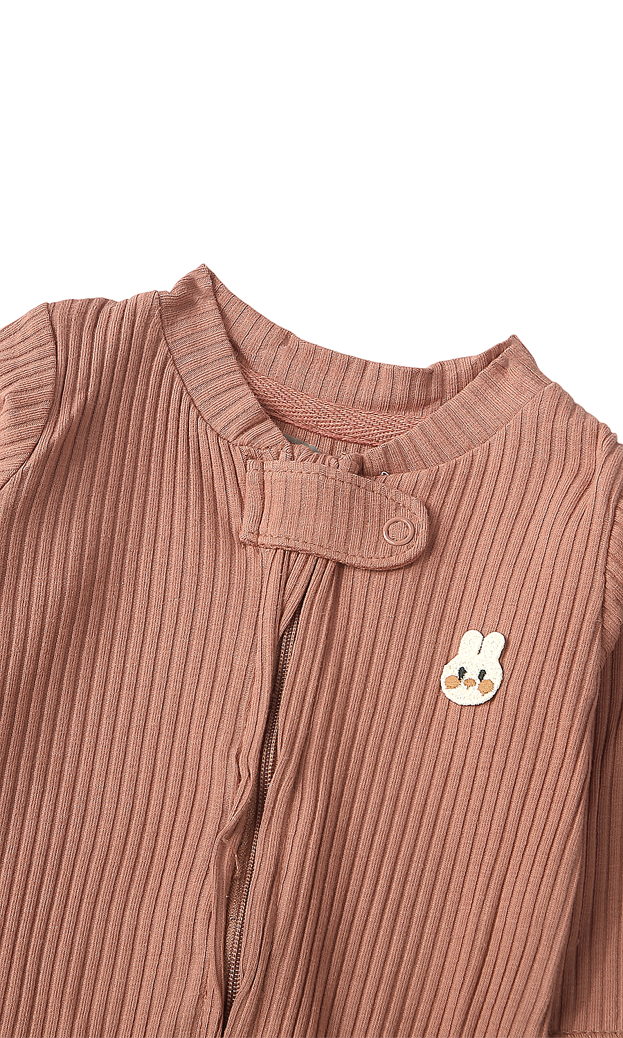 Baby Boys 6-Piece Gift Set Dusty Rose Ribbed & Cream Bunny Print Newborn Layette