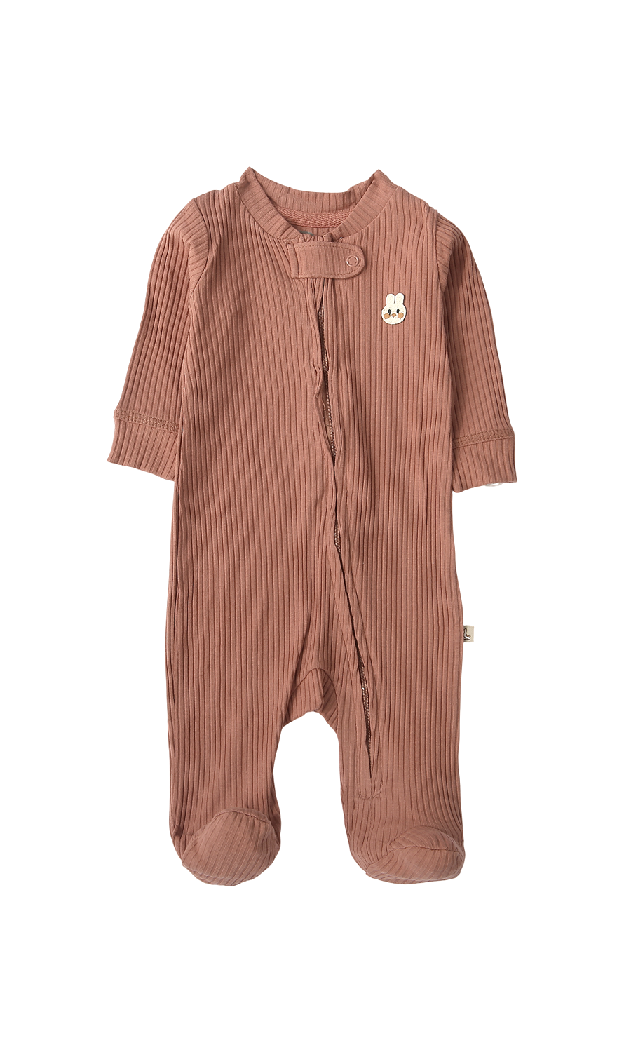 Baby Boys 6-Piece Gift Set Dusty Rose Ribbed & Cream Bunny Print Newborn Layette