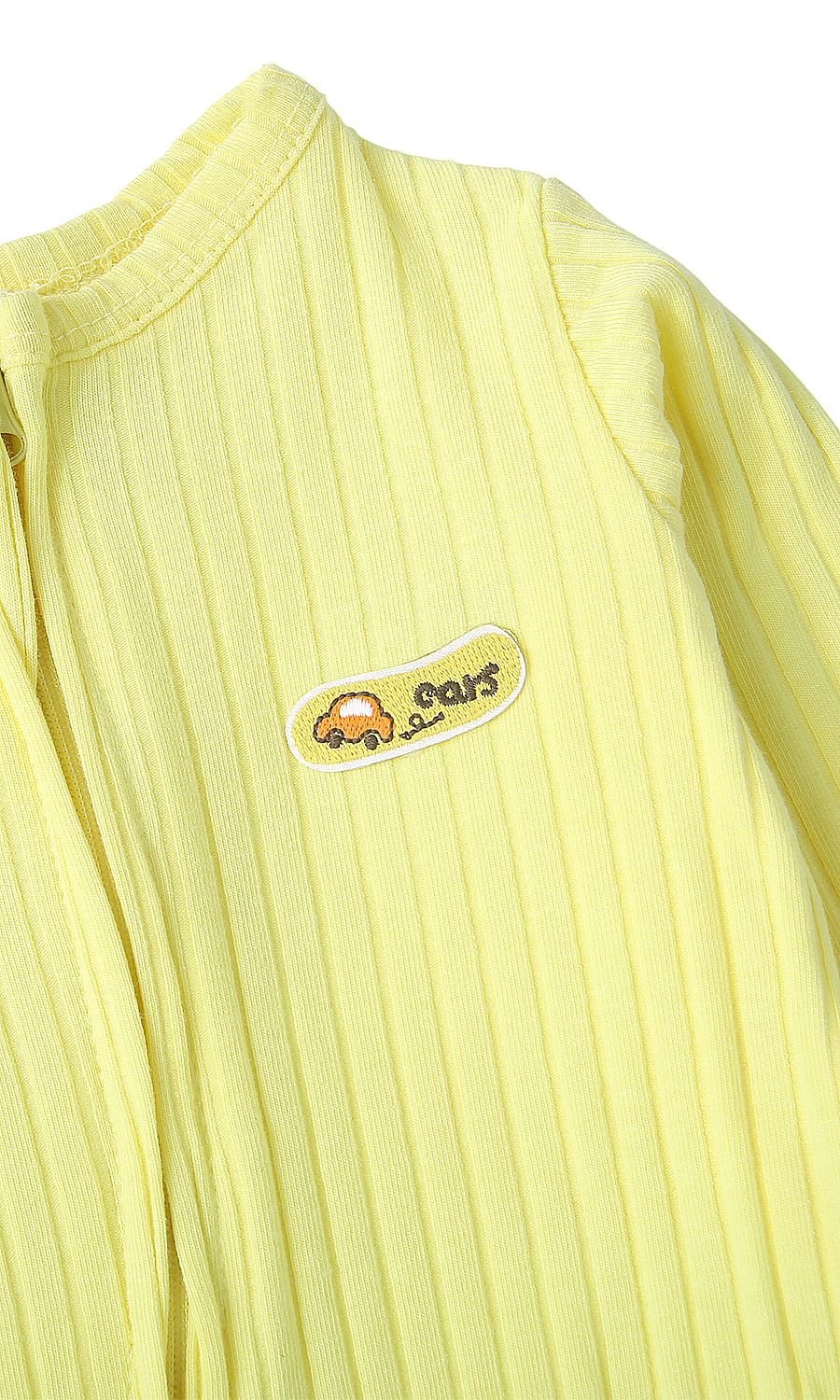 Baby Boys 6-Piece Gift Set Lime Yellow Ribbed & Little Car Print Newborn Layette