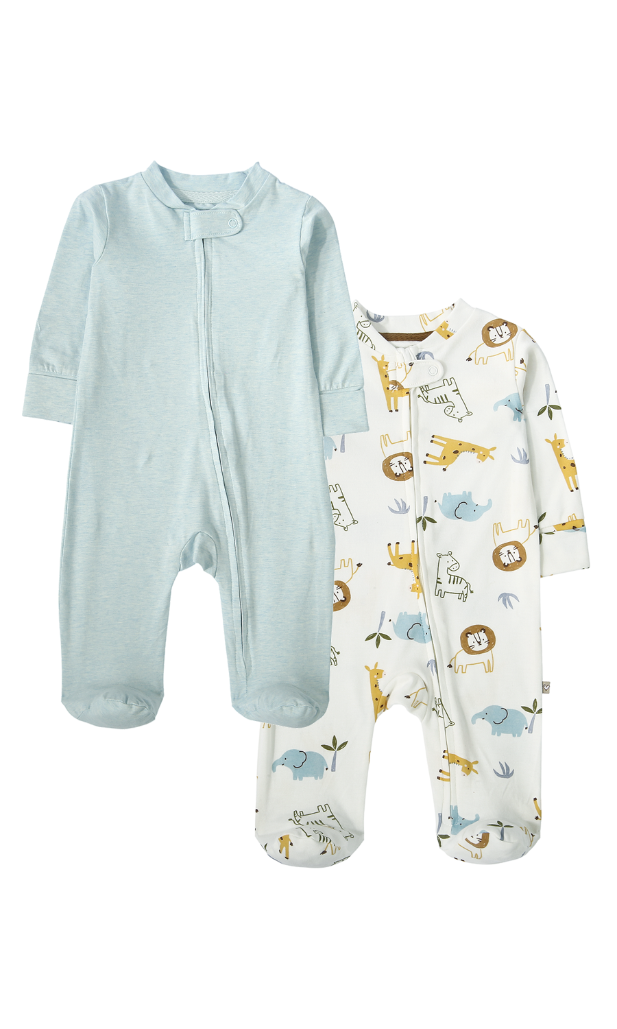 Baby Boys Footed Romper Pack of 2 Blue