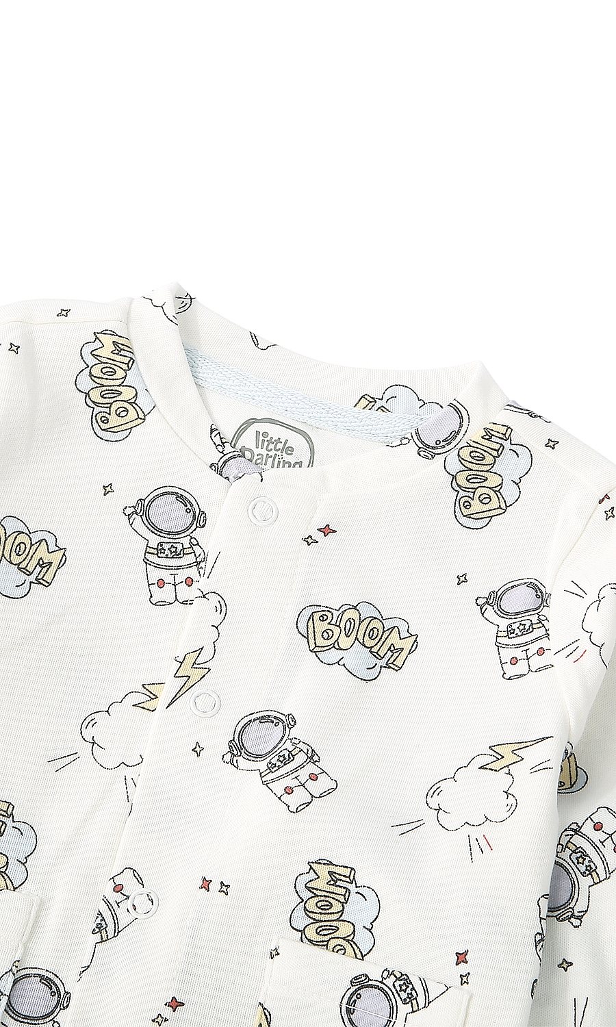 Baby Boys Night Suit Off White Space Print