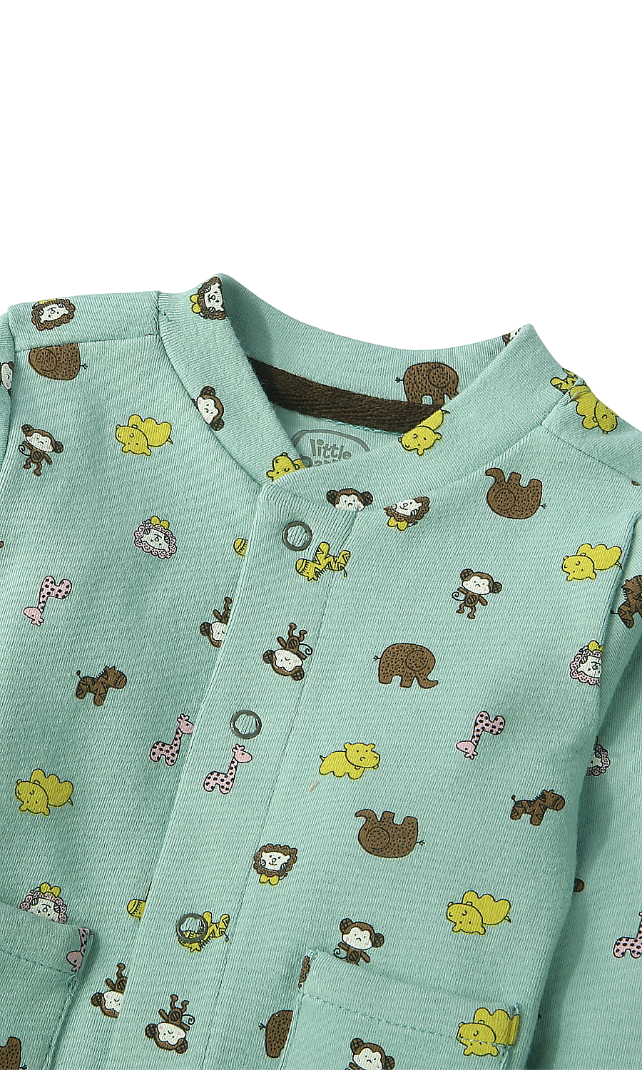 Baby Boys Night Suit Sage Green Jungle Safari Animal Print 2-Piece Pyjama Set