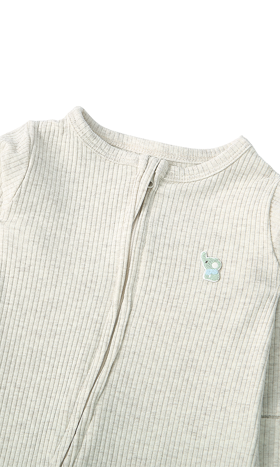 Baby Boys Sleep Suit Pack of 2 Grey Cream Ribbed