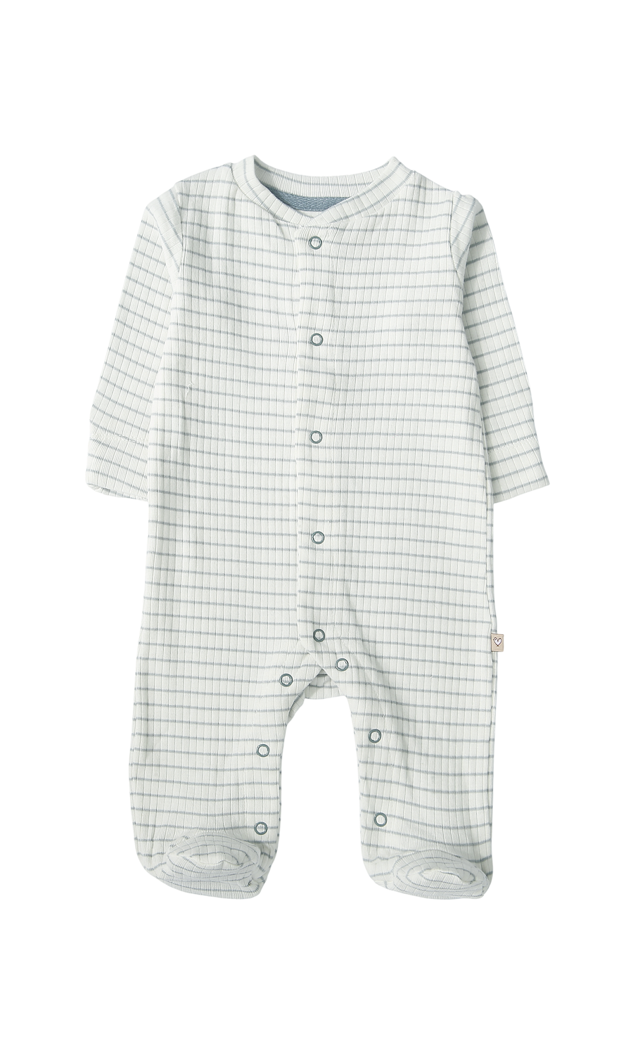 Baby Boys Sleep Suit Pack of 2 White Mint Blue Striped