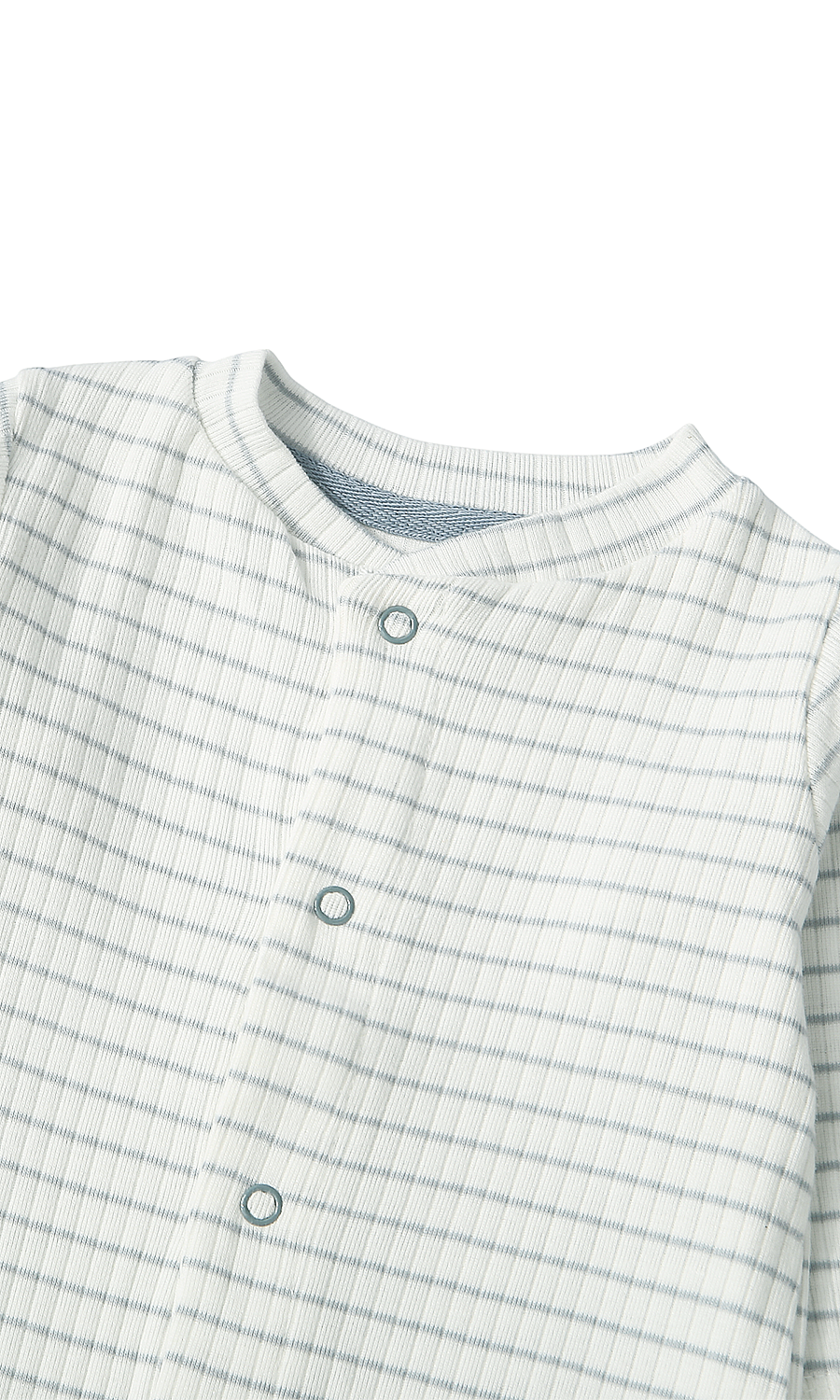 Baby Boys Sleep Suit Pack of 2 White Mint Blue Striped