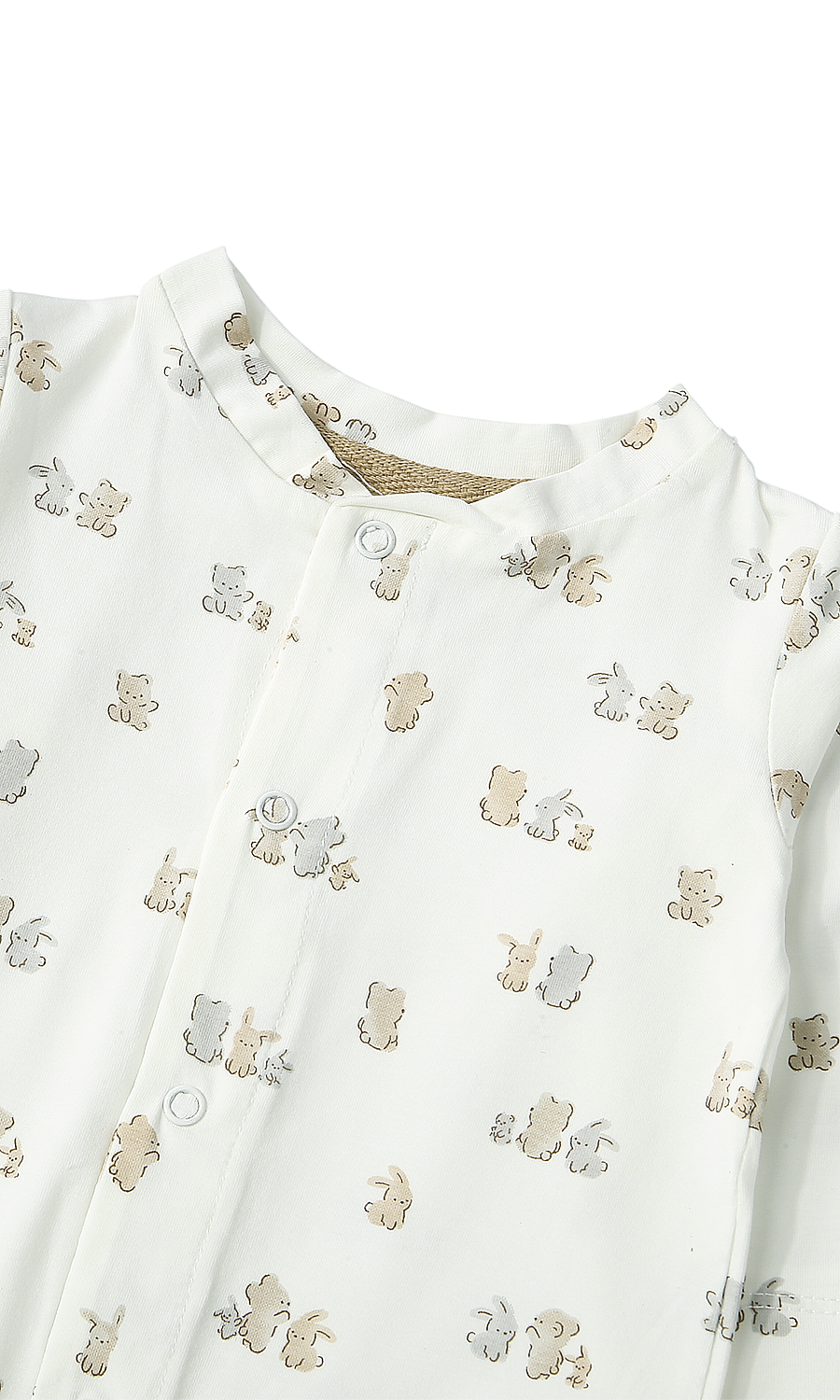 Baby Boys Sleep Suit Pack of 2 White Olive Green Bunny Print