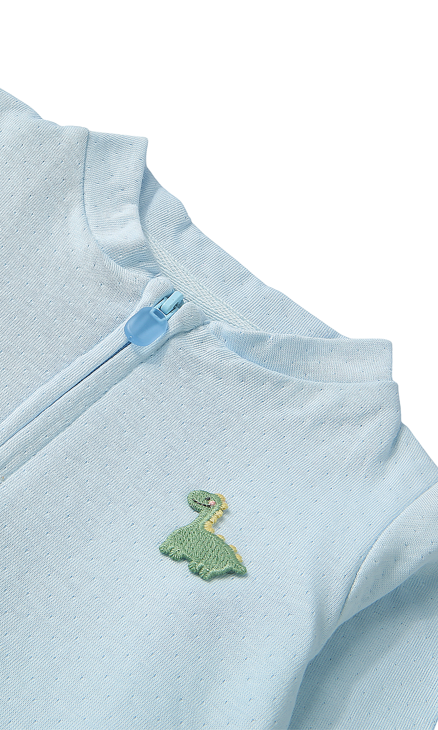 Baby Boys Sleep Suit Pack of 2 White Sky Blue Dinosaur Print
