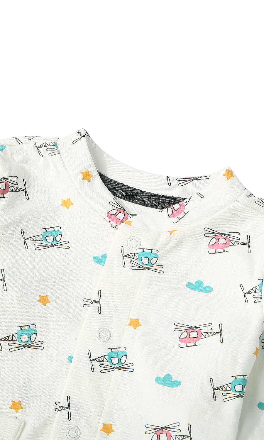 Baby Boys White Helicopter Print Night Suit