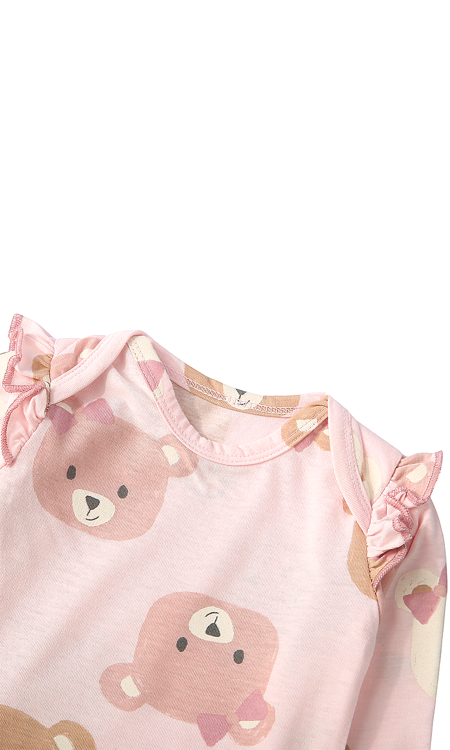 Baby Girls 4-Piece Suit Pink Teddy Bear Print