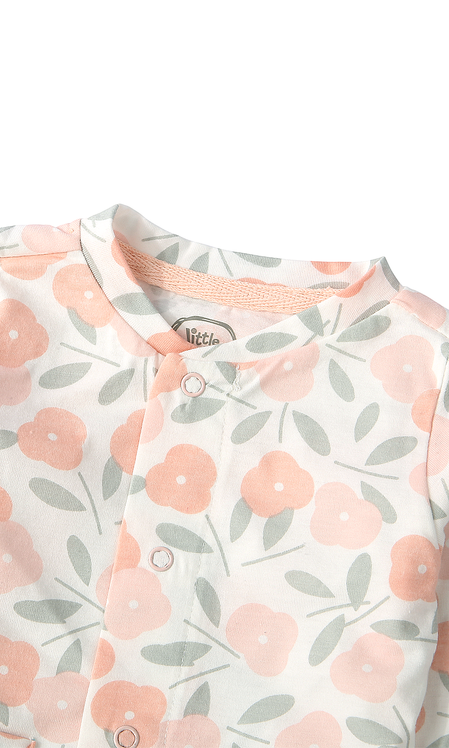 Baby Girls 5-Piece Gift Set White Peach Floral Print
