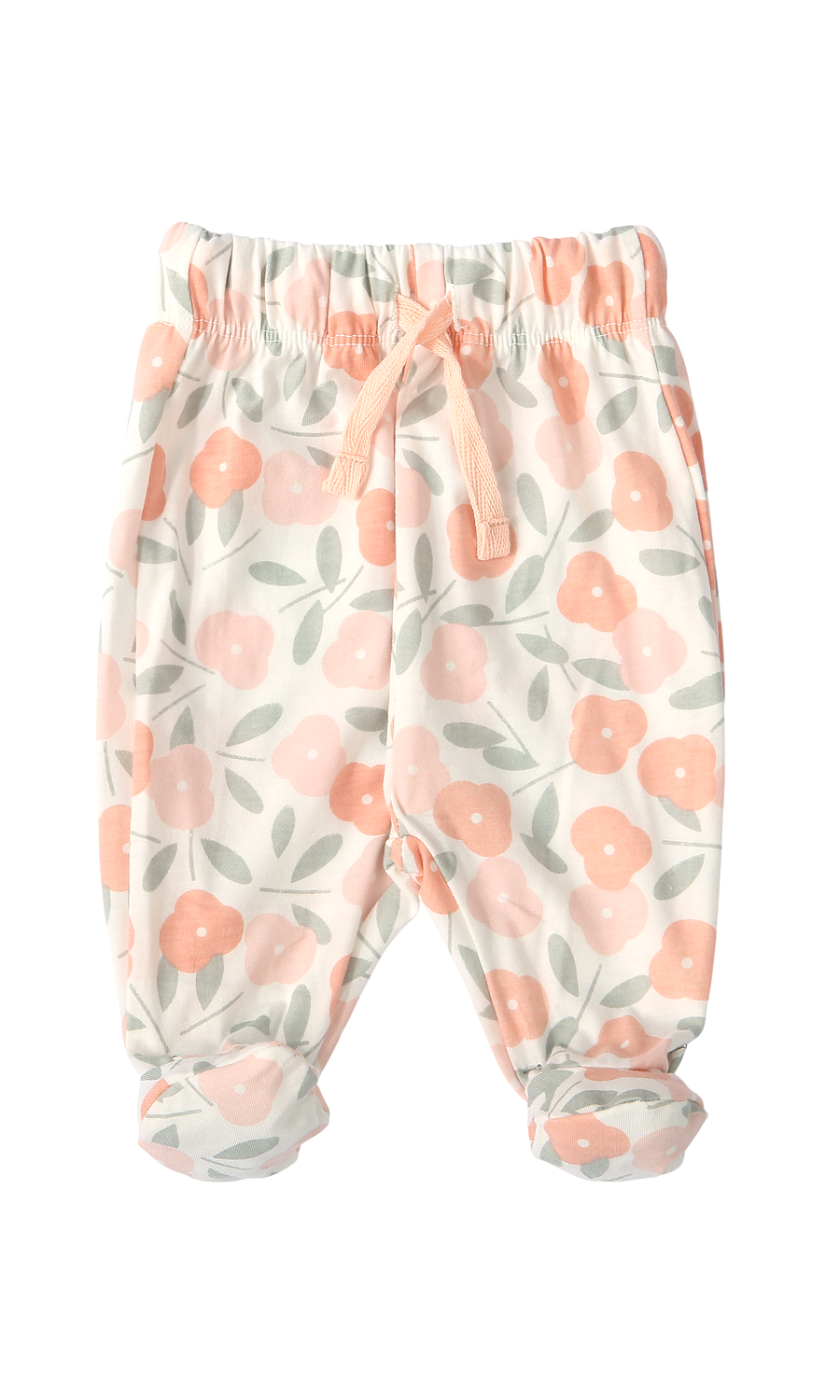 Baby Girls 5-Piece Gift Set White Peach Floral Print