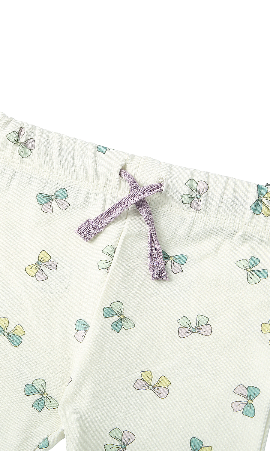 Baby Girls 6-Piece Gift Set Lilac Ribbed & Cream Pastel Bow Print Newborn Layette