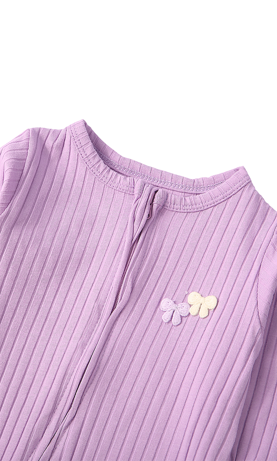 Baby Girls 6-Piece Gift Set Lilac Ribbed & Cream Pastel Bow Print Newborn Layette