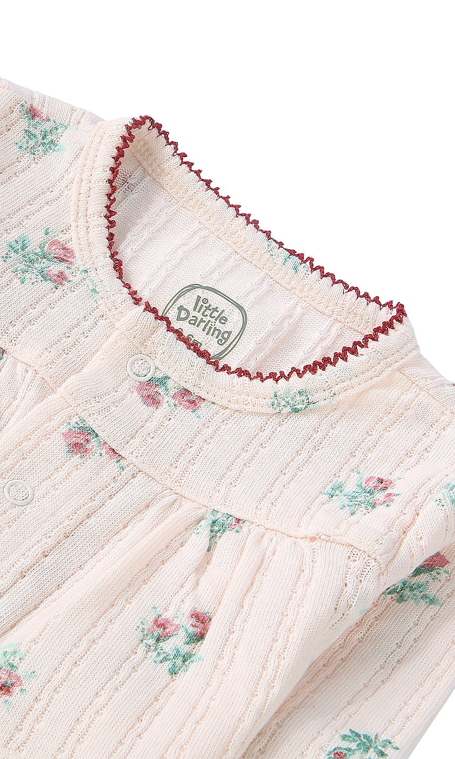 Baby Girls Blush Pink Floral Stripe Print Night Suit