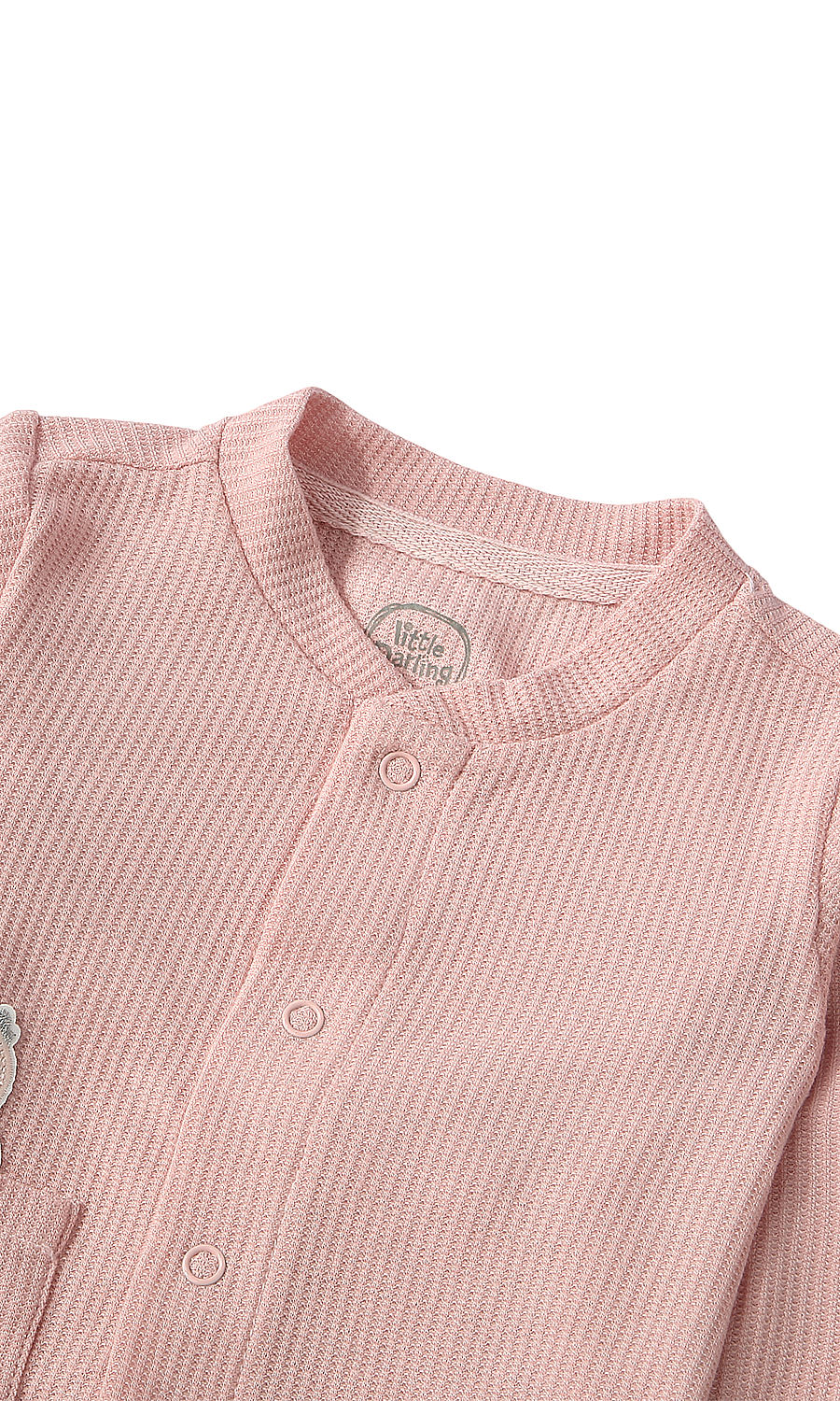 Baby Girls Night Suit Blush Pink Waffle Knit Elephant Appliqué 2-Piece Pyjama Set