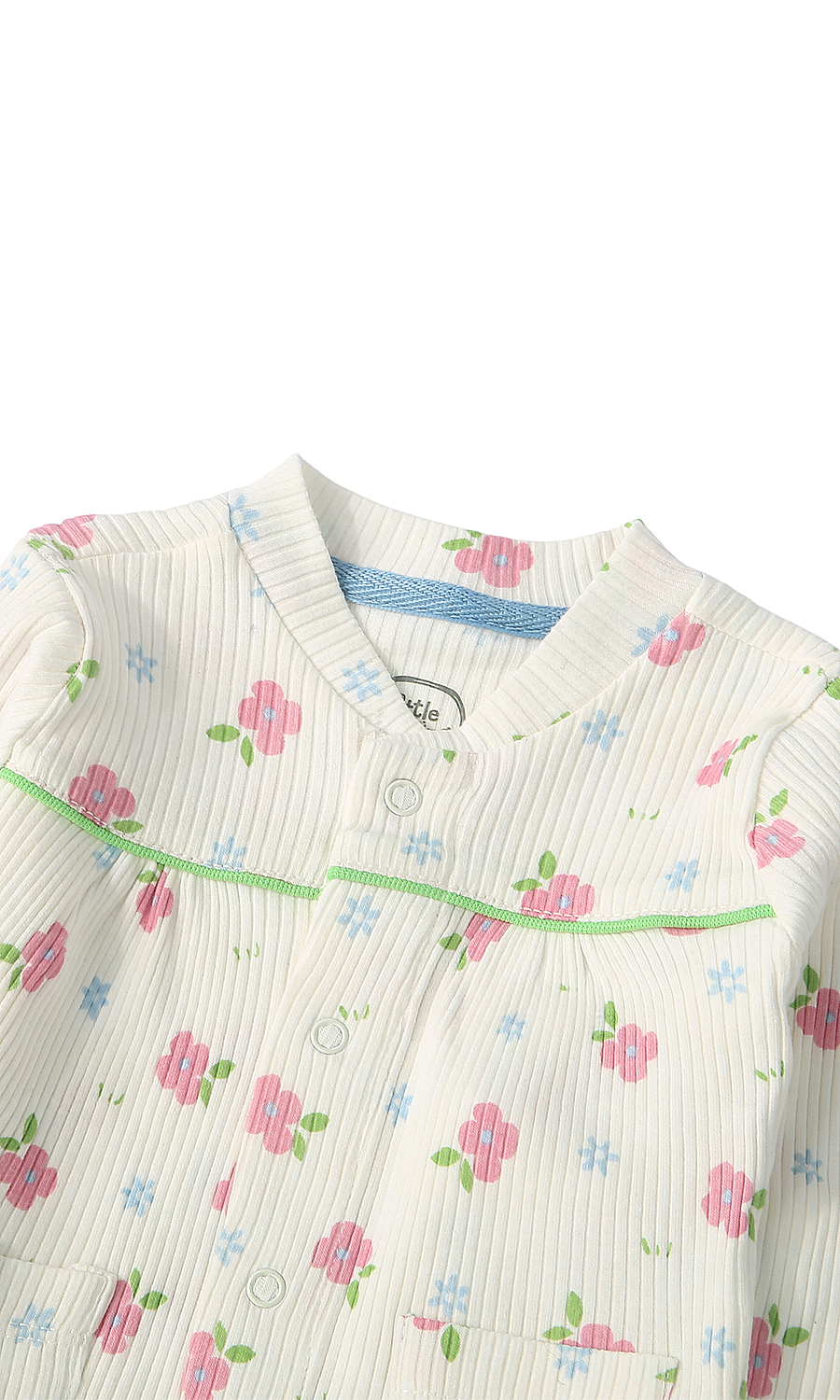 Baby Girls Night Suit Off White Floral Print