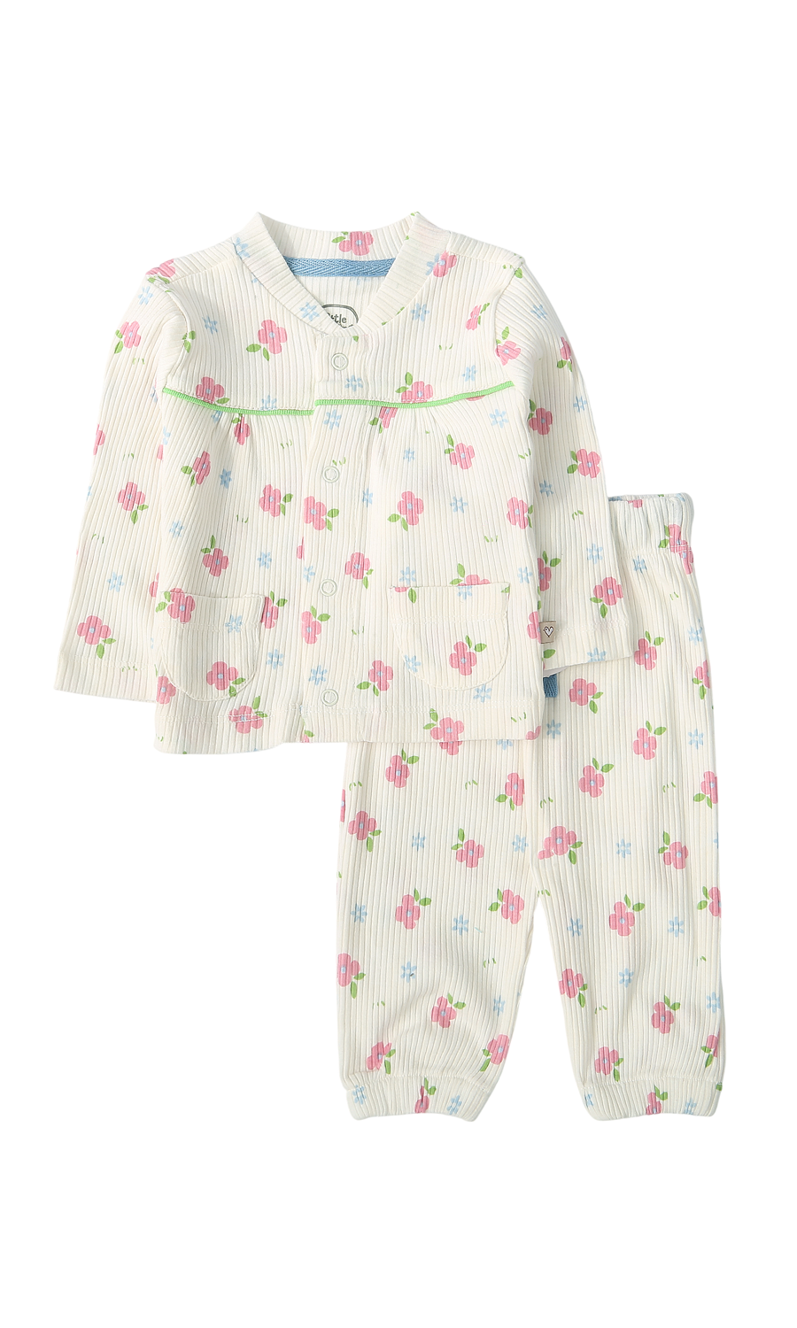 Baby Girls Night Suit Off White Floral Print
