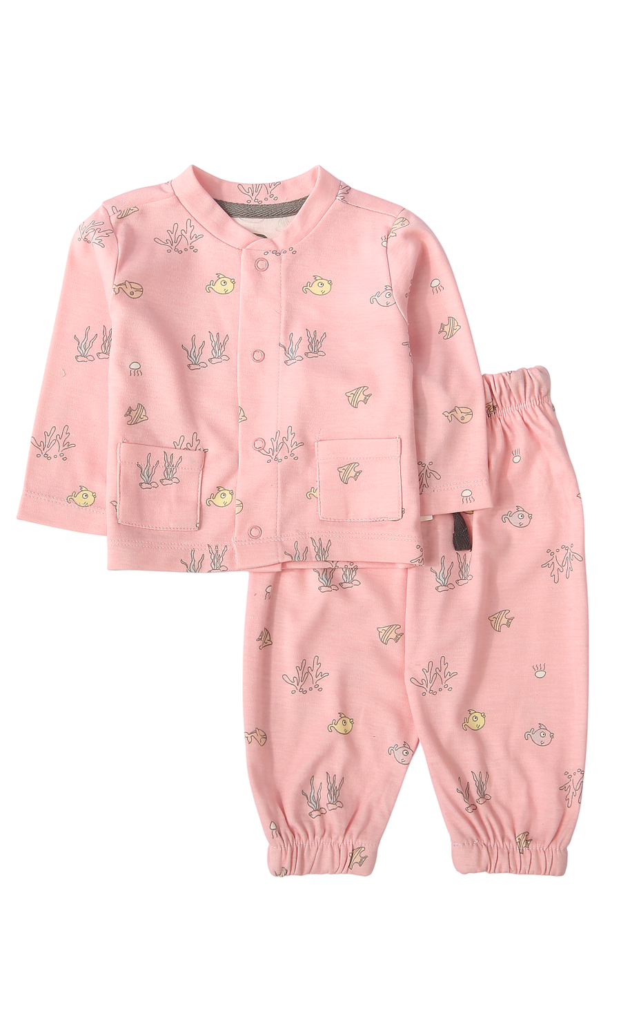 Baby Girls Night Suit Pink Ocean Print