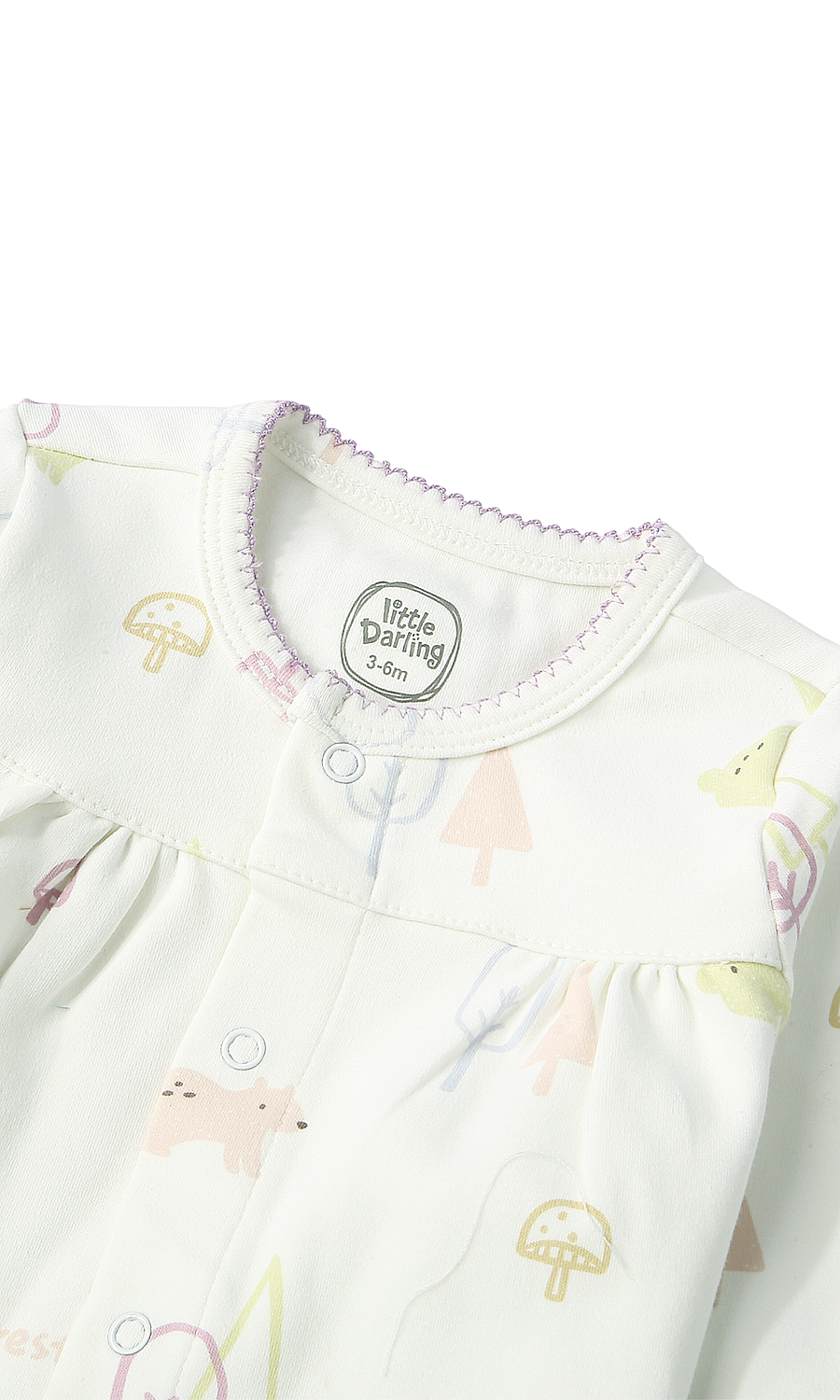 Baby Girls Night Suit White Enchanted Forest Bunny Tree Print 2-Piece Pyjama Set