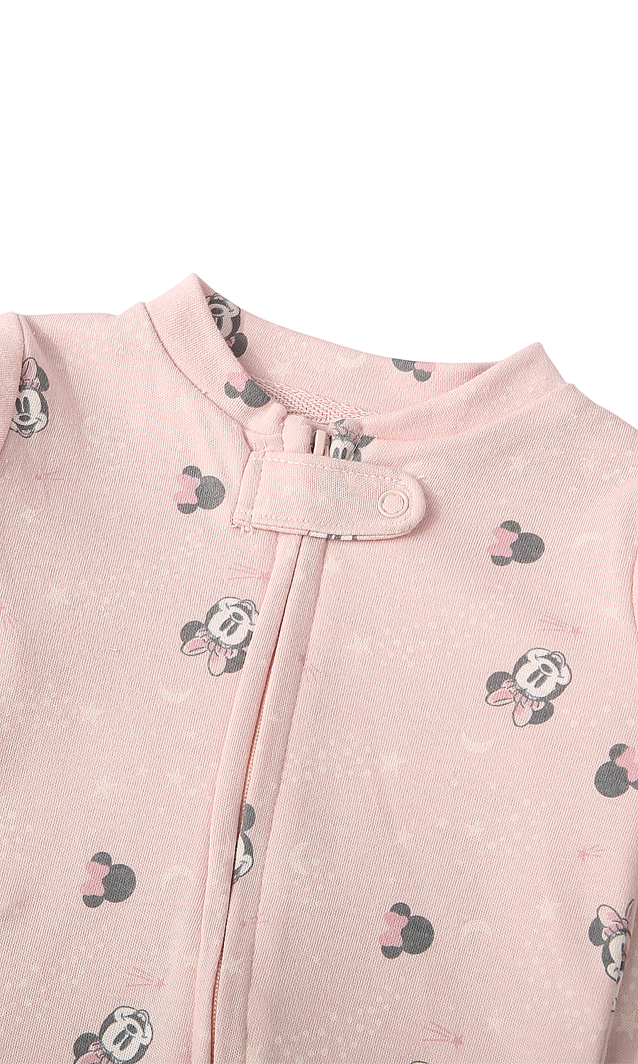 Baby Girls Pink Cartoon Print and Ribbed Footed Romper Pack of 2