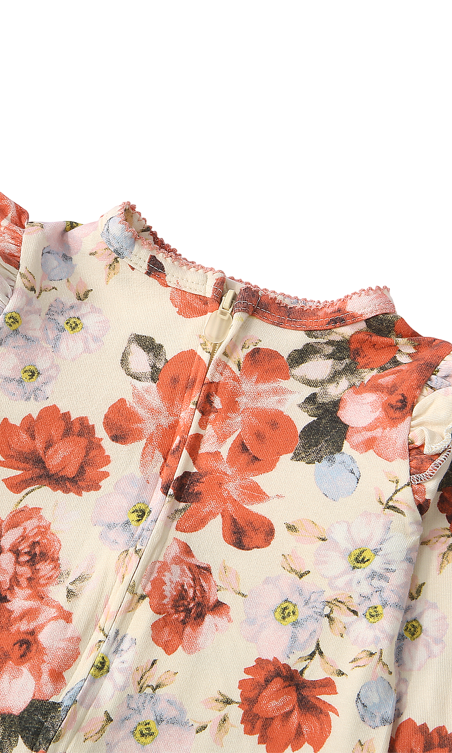 Baby Girls Rose Floral and Ditsy Floral Frill Collar Footed Romper Pack of 2