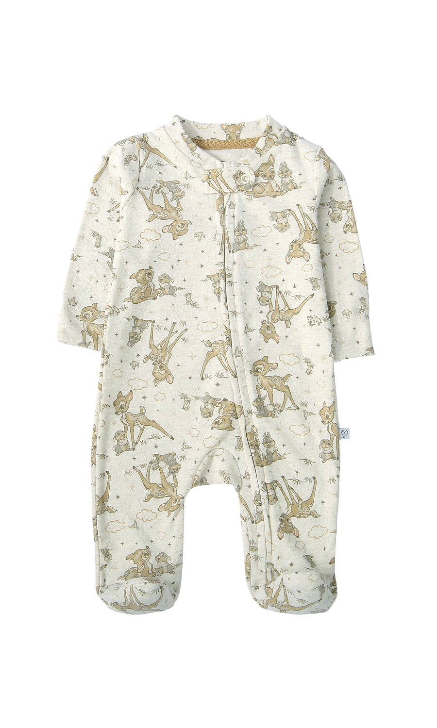 Baby Girls Sleep Suit Pack of 2 Cream Blush Pink Fawn Print