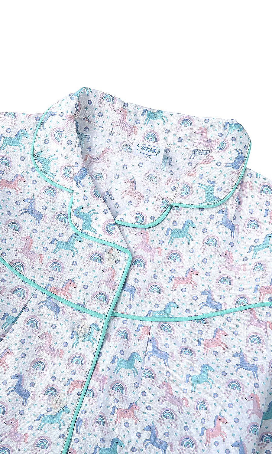 Girls Night Suit White Unicorn Print