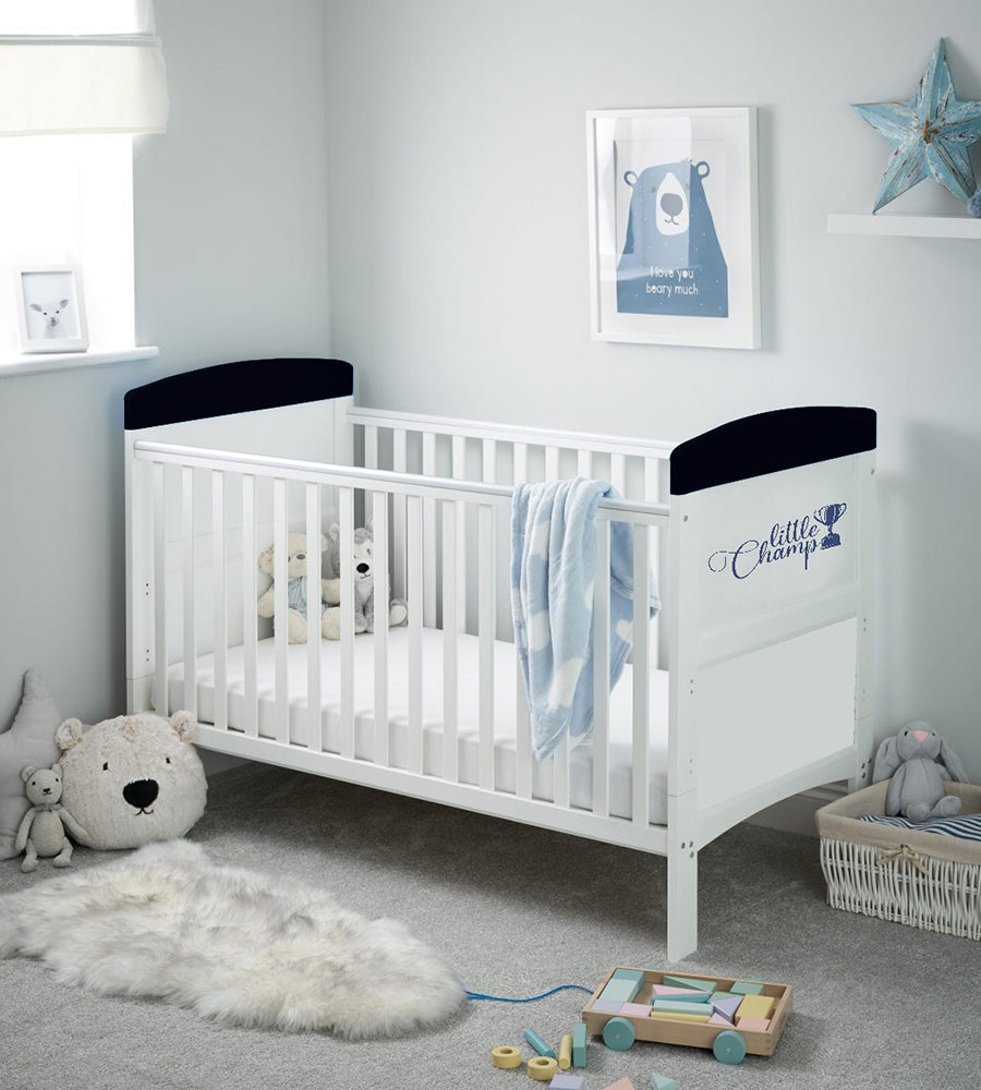 MQ 1201 White+Blue Harmison Cot Bed