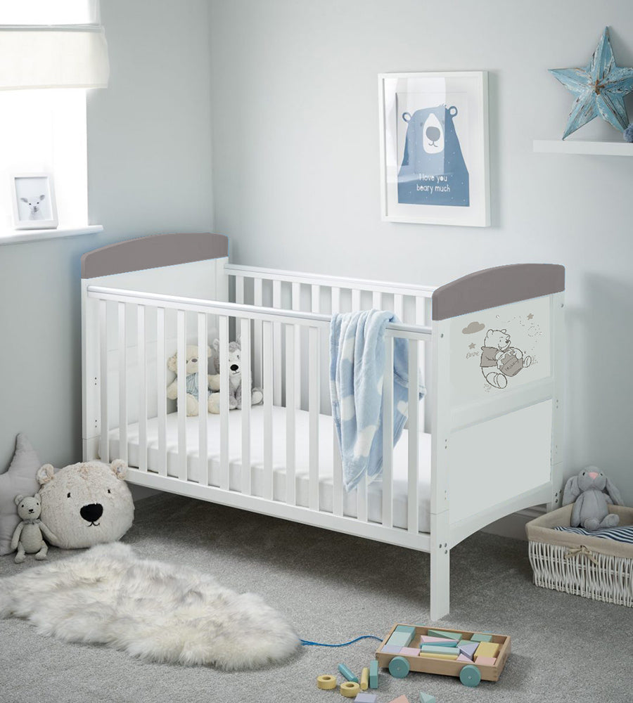 MQ 1201 White+Grey Harmison Cot Bed