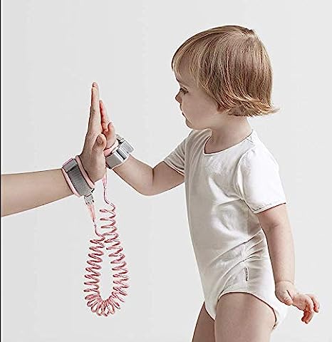 Anti Lost Wrist Link for Baby Kids with Lock (Pink)