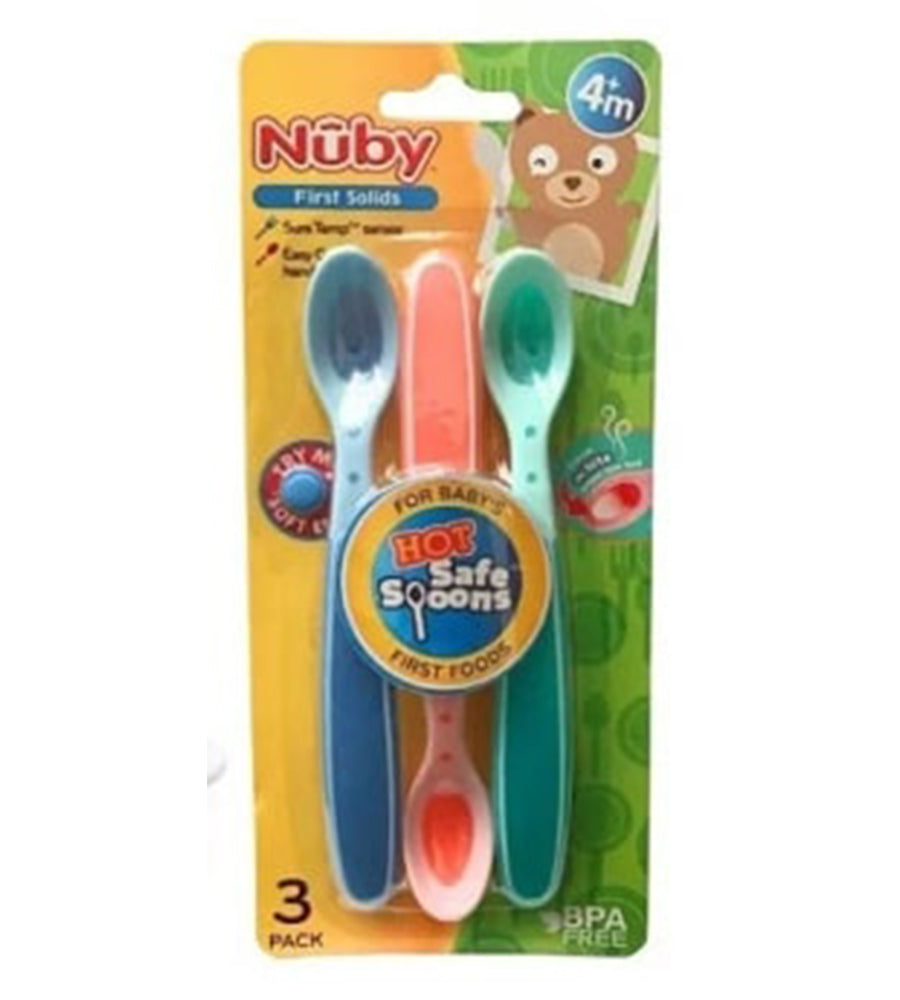 Nuby Hot Safe Spoons - Blue Pack of 3