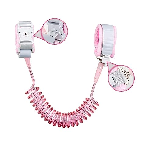 Anti Lost Wrist Link for Baby Kids with Lock (Pink)