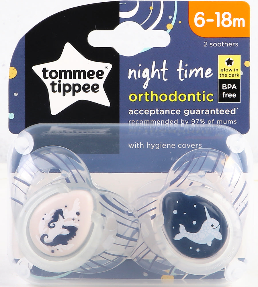 6-18M Soother Night Time 2-PK Tommee Tippee 433374
