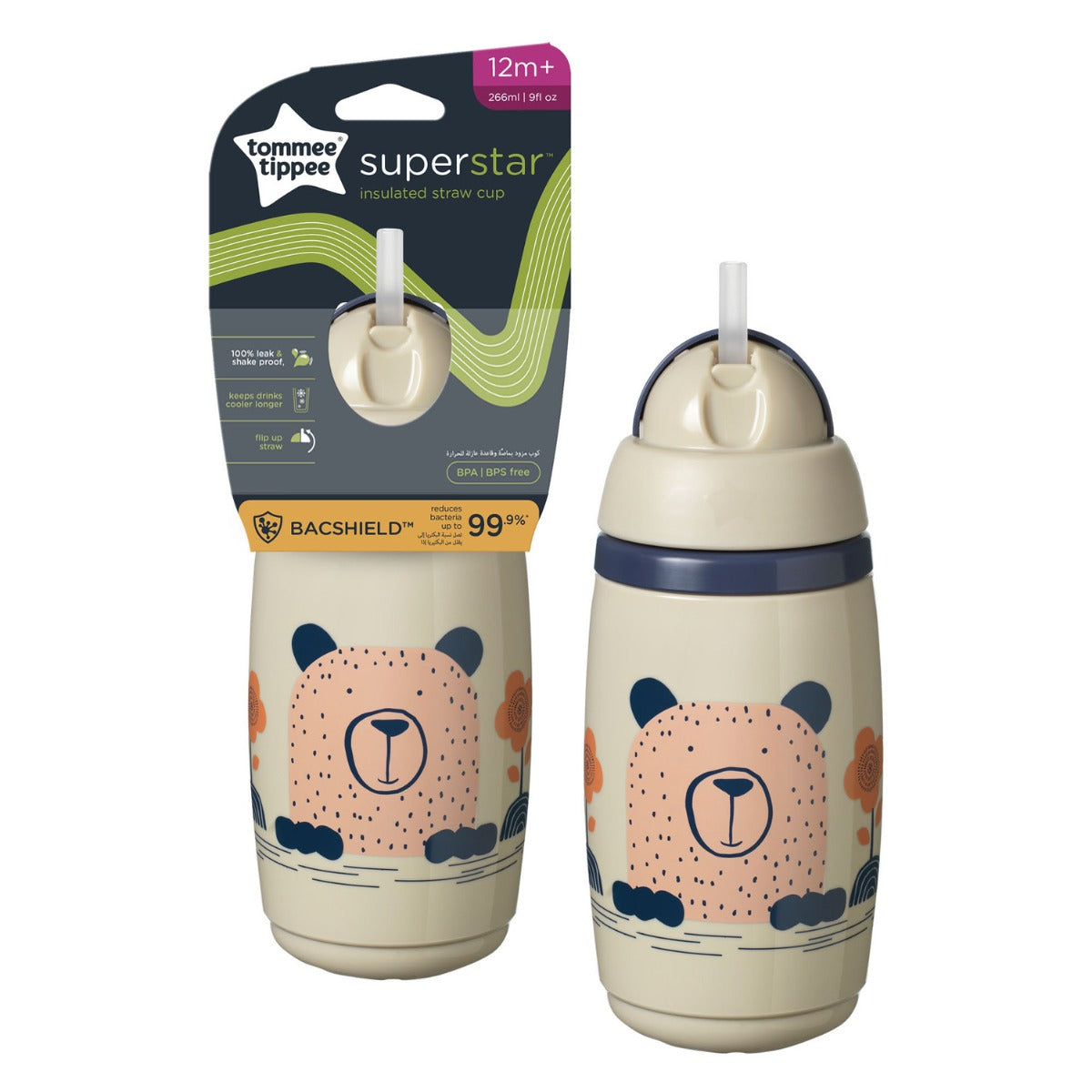 266ML 1X Insulated Straw Cup AL IL Grey Tommee Tippee 447824