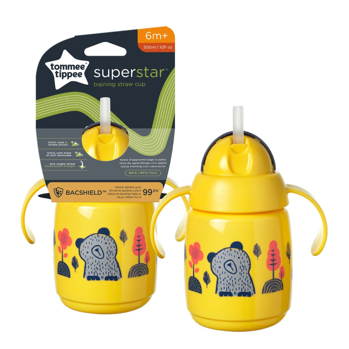 300ML 1X TRNR Straw Cup AL IL Yellow Tommee Tippee 447831