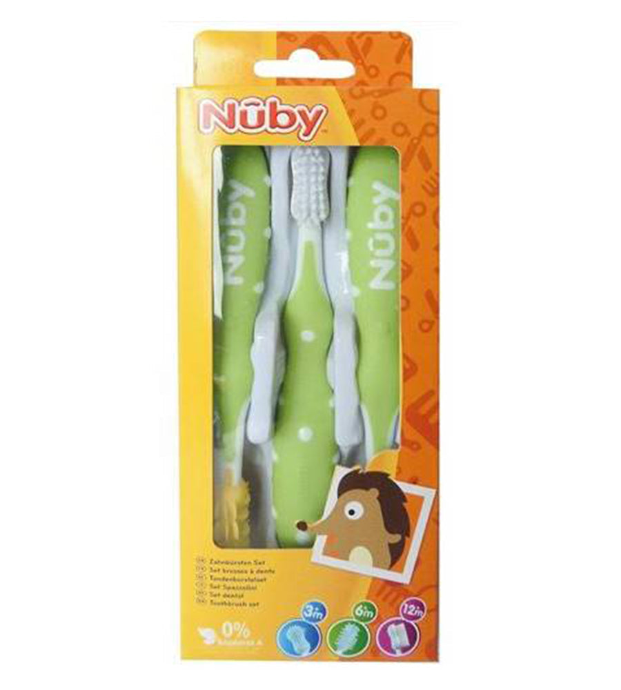 Nuby Toothbrush 3 Pcs - Green