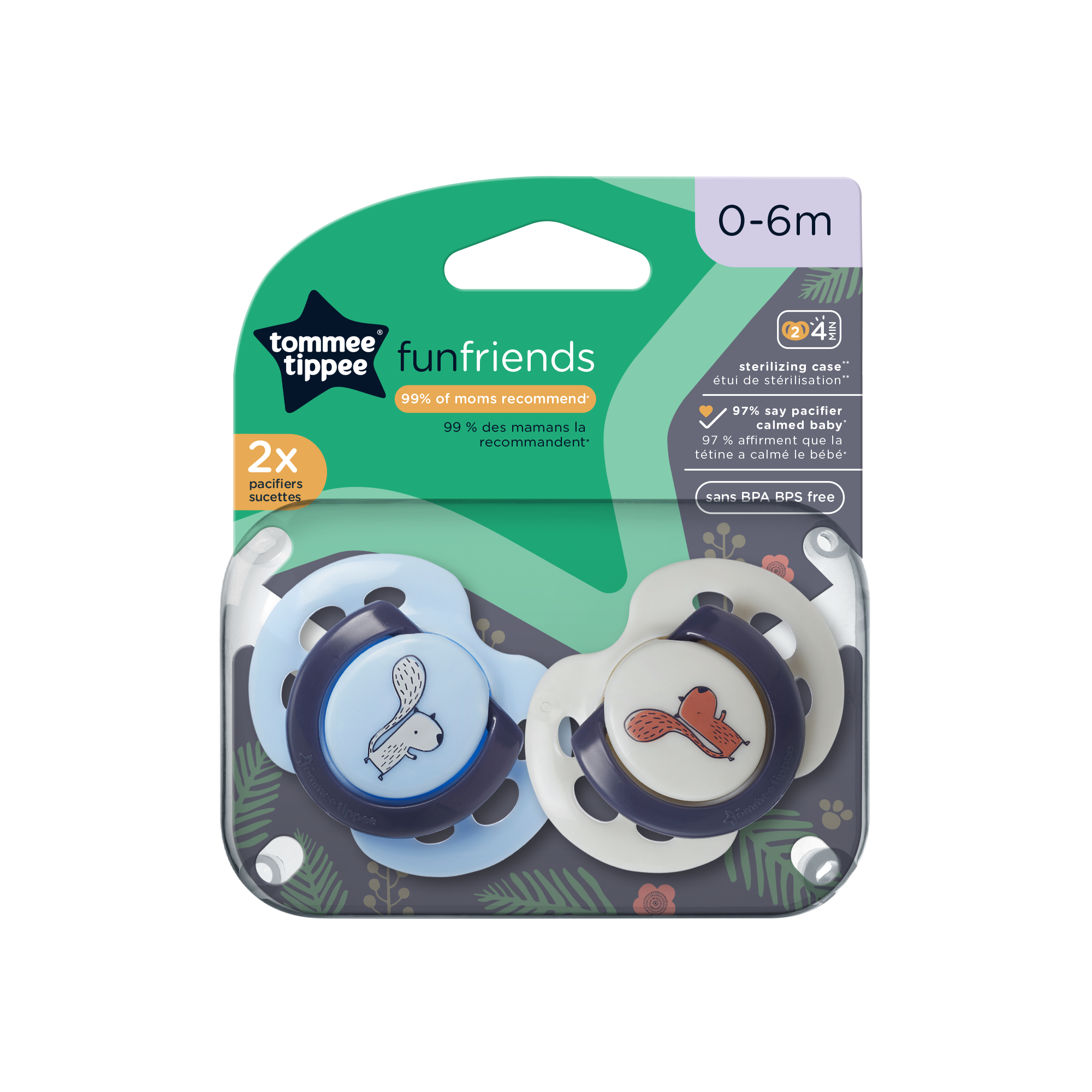 0-6M Fun Style Pacifiers 2-PK Tommee Tippee 533453