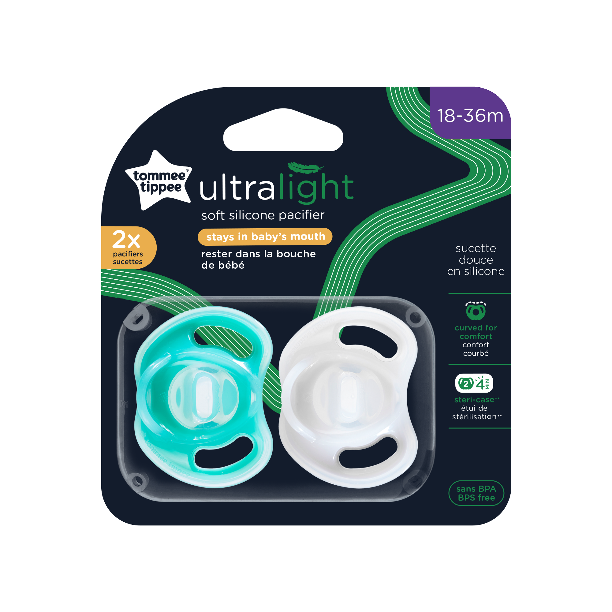 18-36M Silicone Soother 2-PK Tommee Tippee 533482