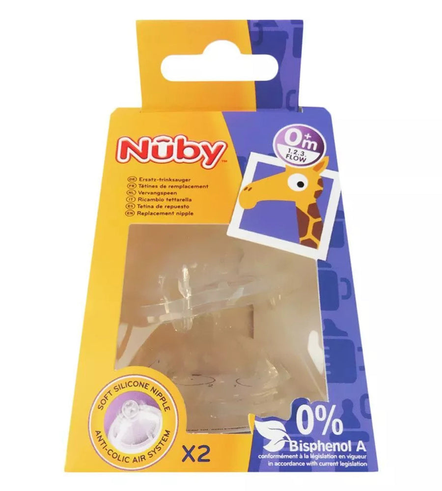 Nuby ID0015 Silicone teat SoftFlex slow flow 2pcs.