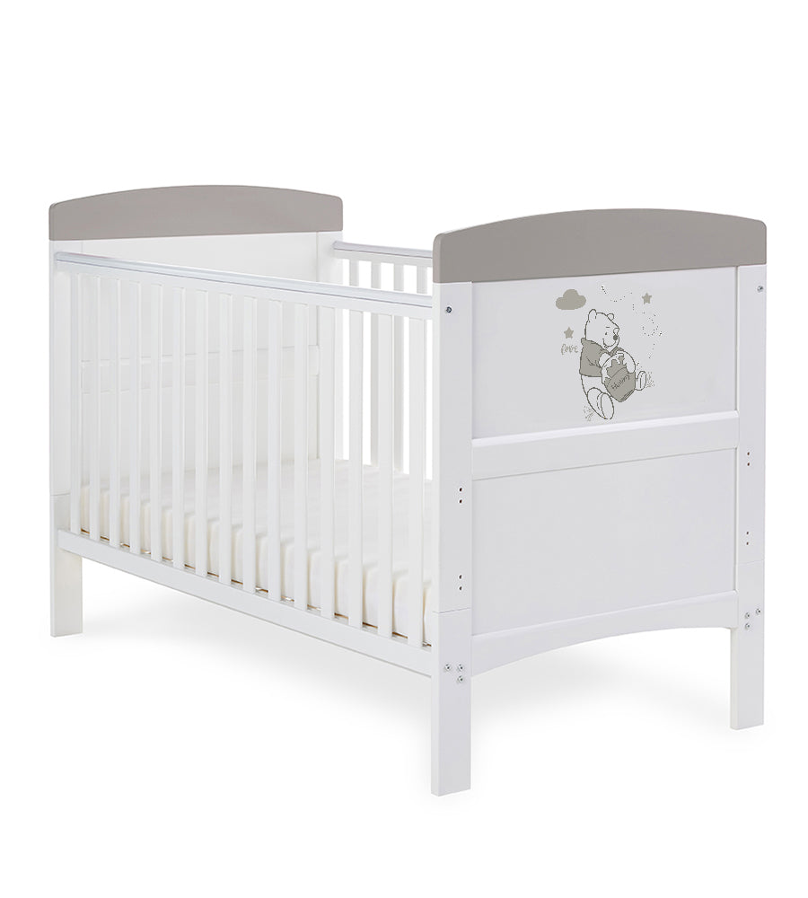 MQ 1201 White+Grey Harmison Cot Bed
