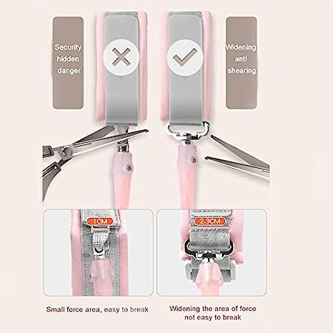 Anti Lost Wrist Link for Baby Kids with Lock (Pink)