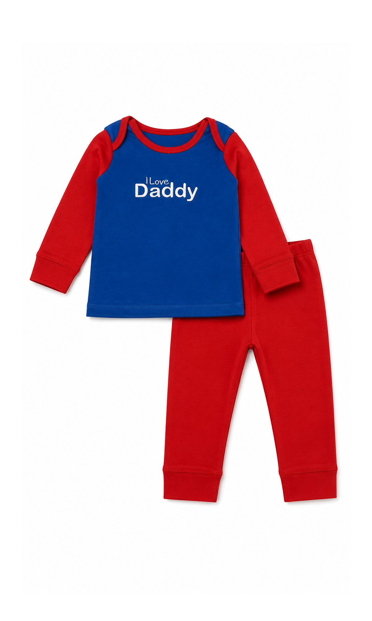 Baby Blue Red I Love Daddy Night Suit