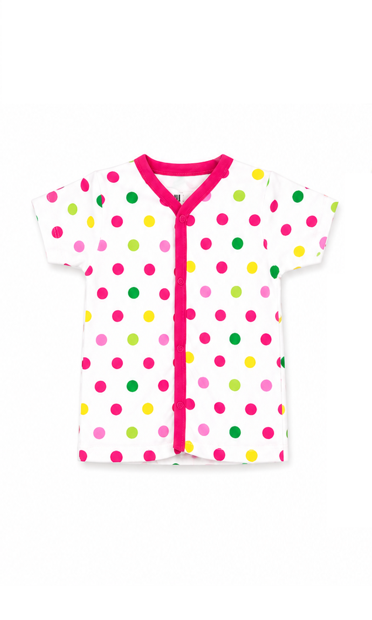 Baby White Multicolour Polka Dot Night Suit