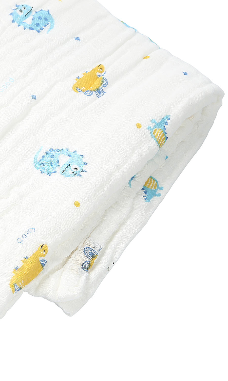 Baby Muslin Swaddle Blanket White Dinosaur Print
