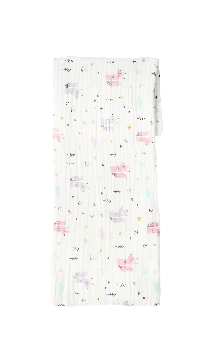 Baby Muslin Swaddle Blanket White Cat Print