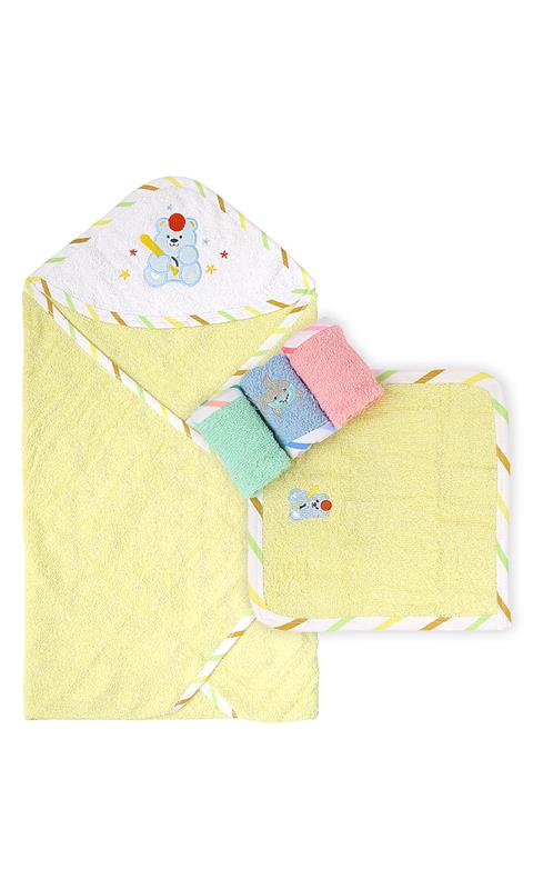 Bath Towel & Washcloth Pack Of 5 Set- 0314122
