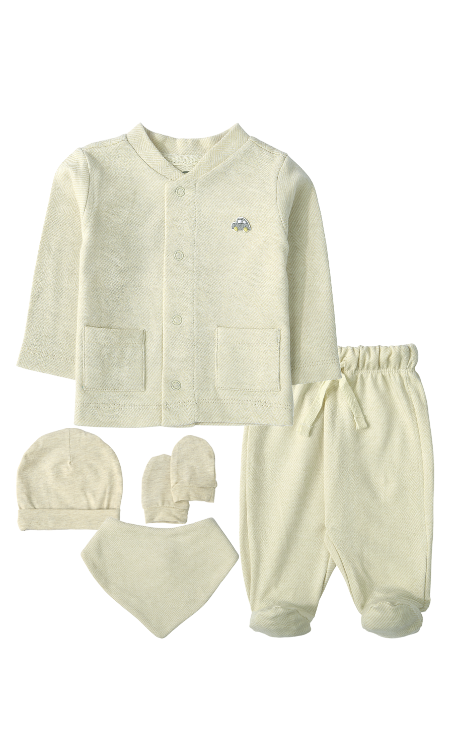 Baby Cotton Gift Set Cream — 5 Piece Newborn Set