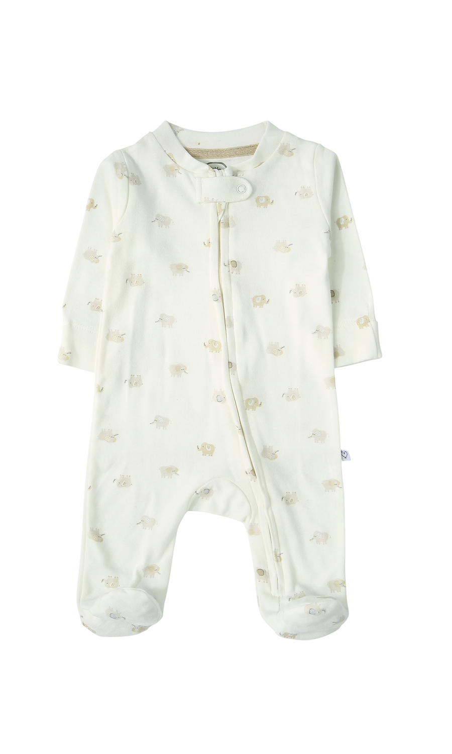 Baby Cotton Gift Set Beige Elephant Print — 6 Piece Newborn Set