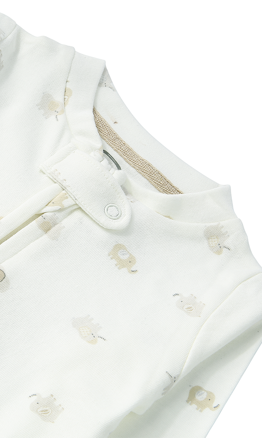 Baby Cotton Gift Set Beige Elephant Print — 6 Piece Newborn Set
