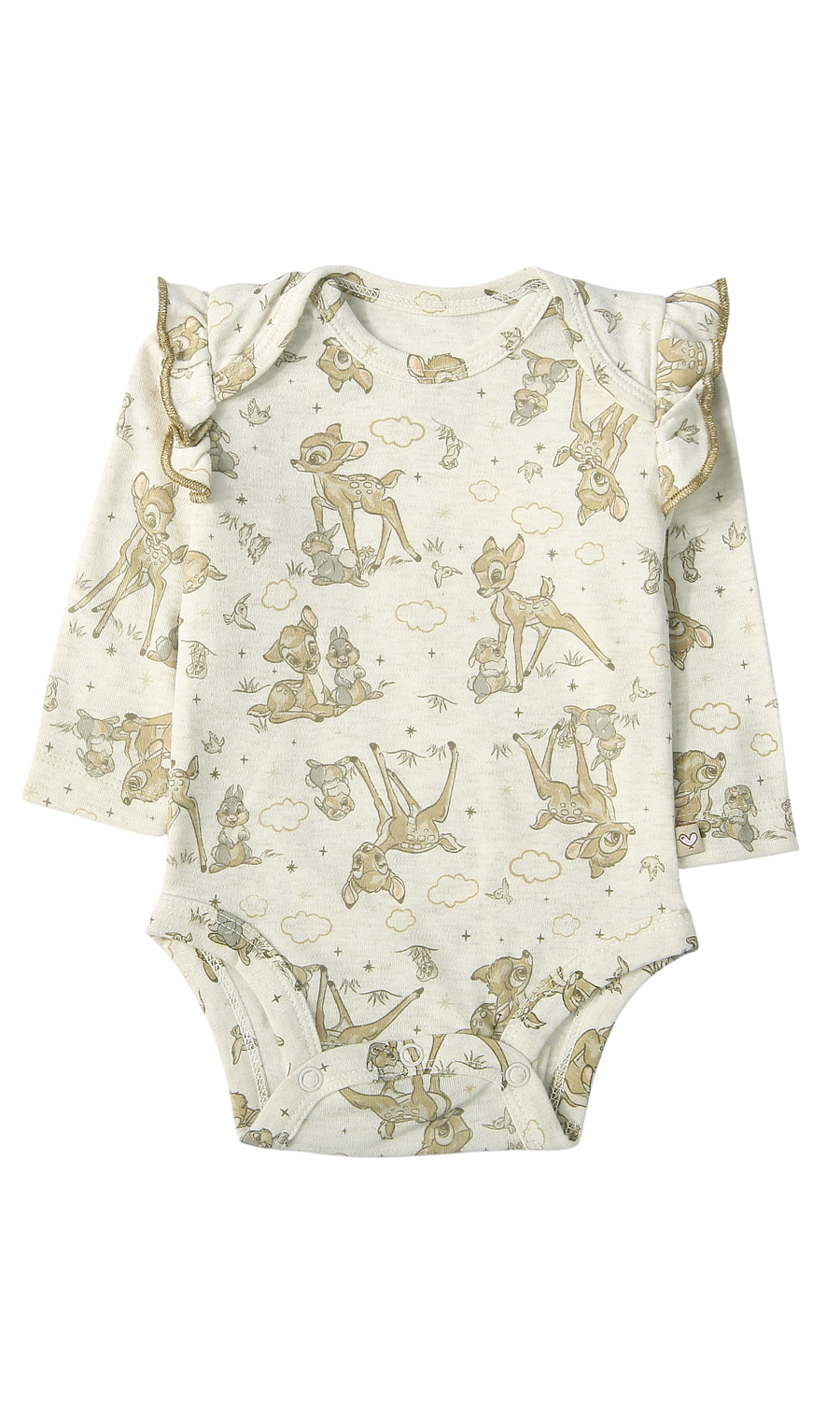 Baby Girl Cotton Gift Set Cream Bambi Print — 4 Piece Newborn Set